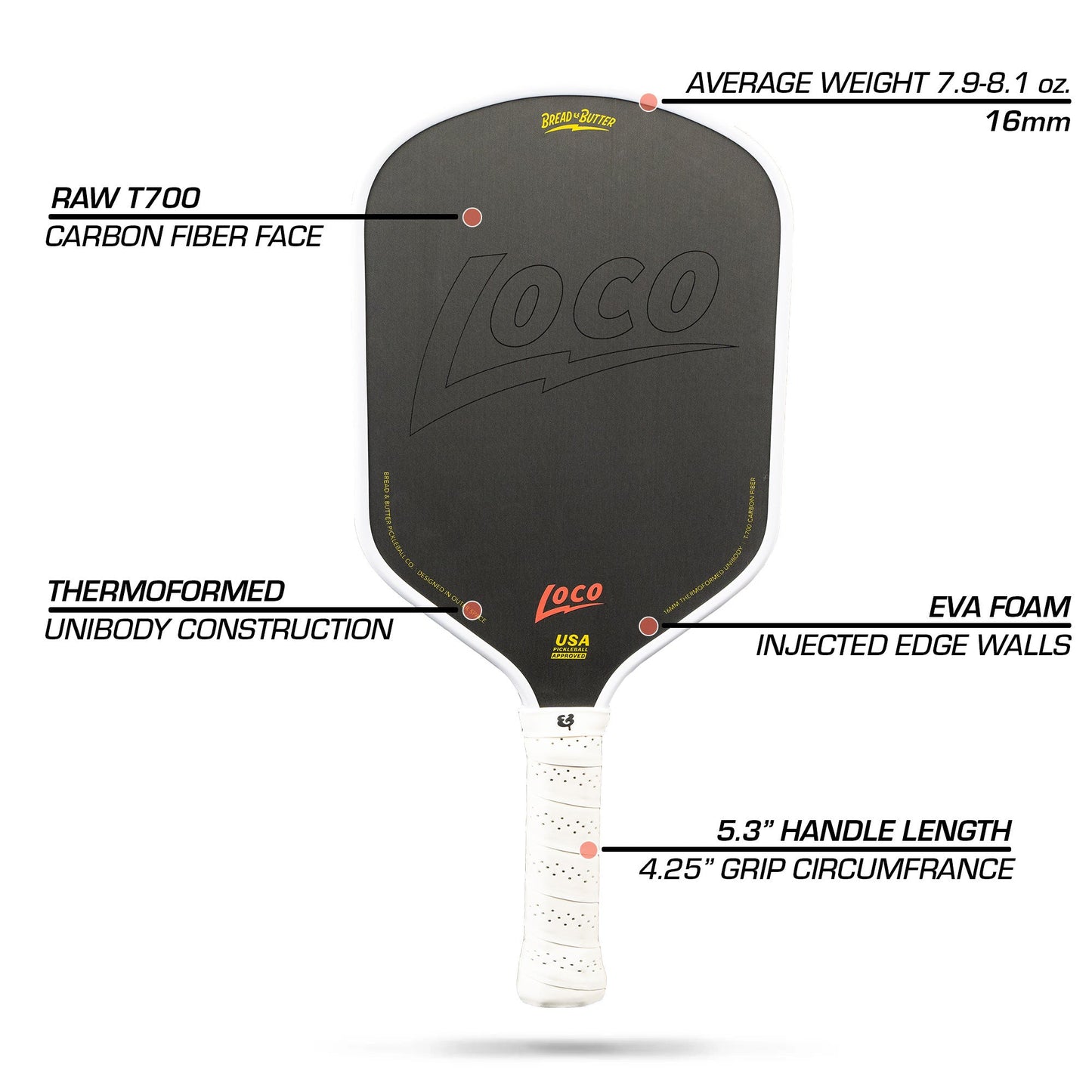 Bread & Butter - Loco 16MM Pickleball Paddle